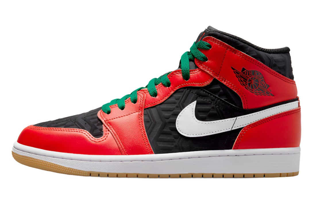 Air Jordan 1 Mid SE Black/Fire Red-White-Malachite