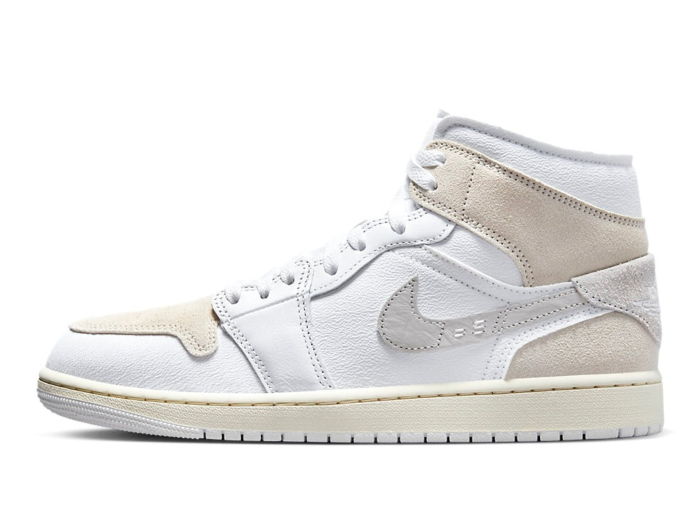 Air Jordan 1 Mid SE Craft Shoes White Brown